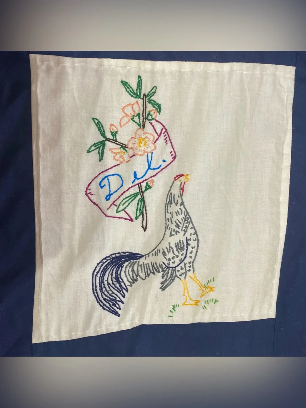 Vintage Embroidered State Bird Blocks Quilt 50 States 96” X 109”